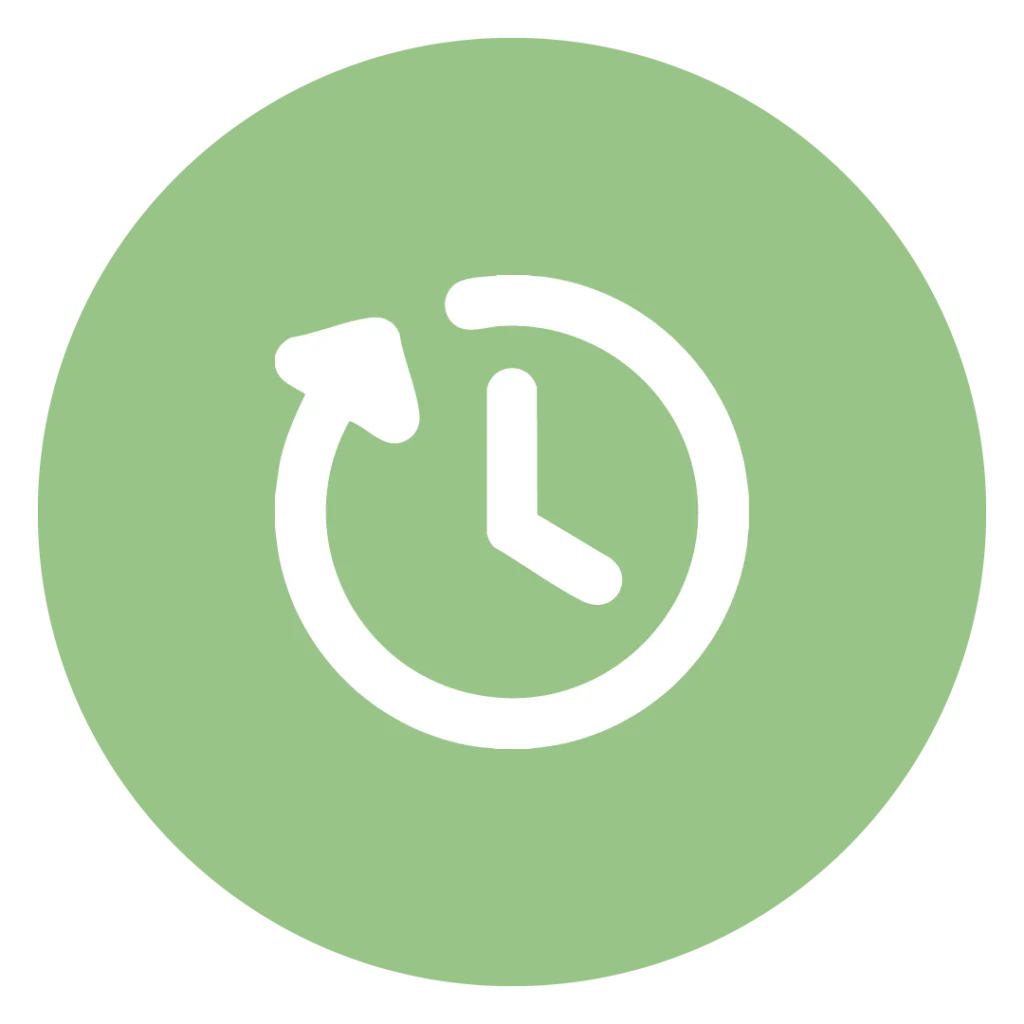 Weißes Icon auf grünem Kreis für Sicherheit